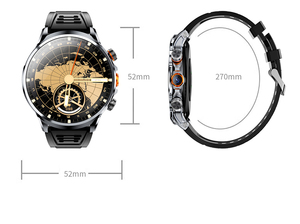 3GB + 32GB Chamada de Voz de Vídeo <span class=keywords><strong>Wifi</strong></span> 4G Smartwatch Câmera Tire Foto GPS Tracker 1100mah H18 Relógio Inteligente com NFC para Homens