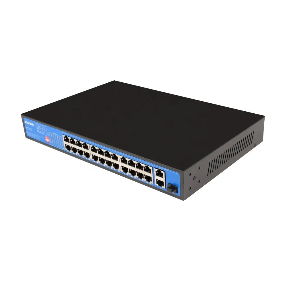 Interruptor de inyectores Gigabit Active PoE Midspan, 24 puertos para dispositivo iee802.3af/at como teléfonos Voip, wifi AP