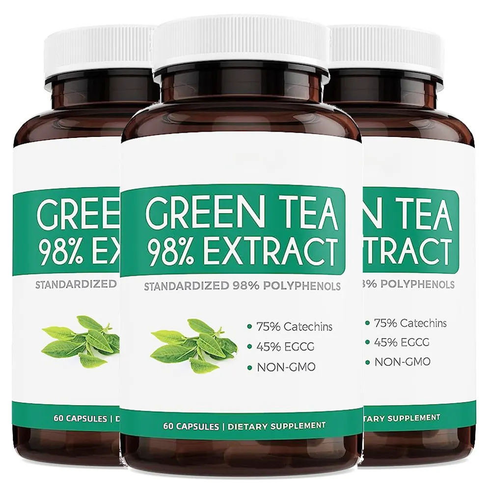 OEM estratto di tè verde capsule per la perdita di peso pillole capsule Detox biologico supporta sano con la fibra