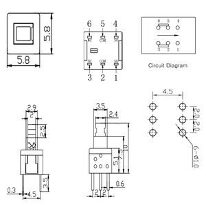 Acquisto one-stop 4 PIN 5.8*5.8 autobloccante pulsante chiave interruttore pcb supporto personalizzazione - Product Image 2