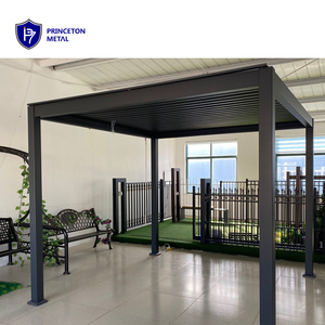 Açık özelleştirilmiş motorlu alüminyum lougazebo Gazebo otomatik açılış Rodent kemirgen geçirmez çerçeve ile balkon kaplı kemerler - Product Image 6