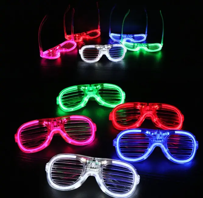 Plastic led party decoration kids adults glasses flashing colored party favor light up glowing toys Shutter Shades glasses
