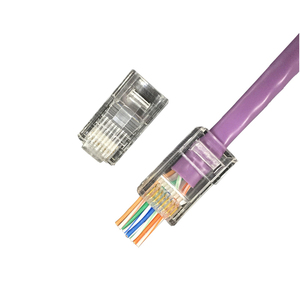 RJ45ผ่านปลั๊ก UTP สายอีเธอร์เน็ตเครือข่าย Modular Ez เสียบ Cat5e/CAT6/CAT6A RJ45หัวคริสตัล8p8c ปลั๊ก - Product Image 1