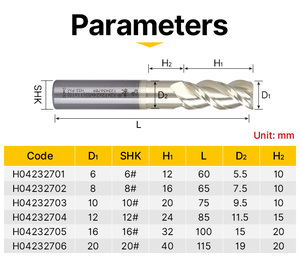 HUHAO HSS karbür 3F frezeler karbür <span class=keywords><strong>End</strong></span> freze kesme aletleri alüminyum h04701 701 için CNC özel freze uçları kesici - Product Image 6