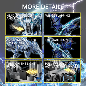 Mj 13093 Xây Dựng Khối Thiết Lập Giáo Dục Nhựa Moc Ánh Sáng Là Trên Cánh Flapping Frost Rồng Khổng Lồ Cho Đồ Chơi Quà Tặng 1646Pcs - Product Image 2