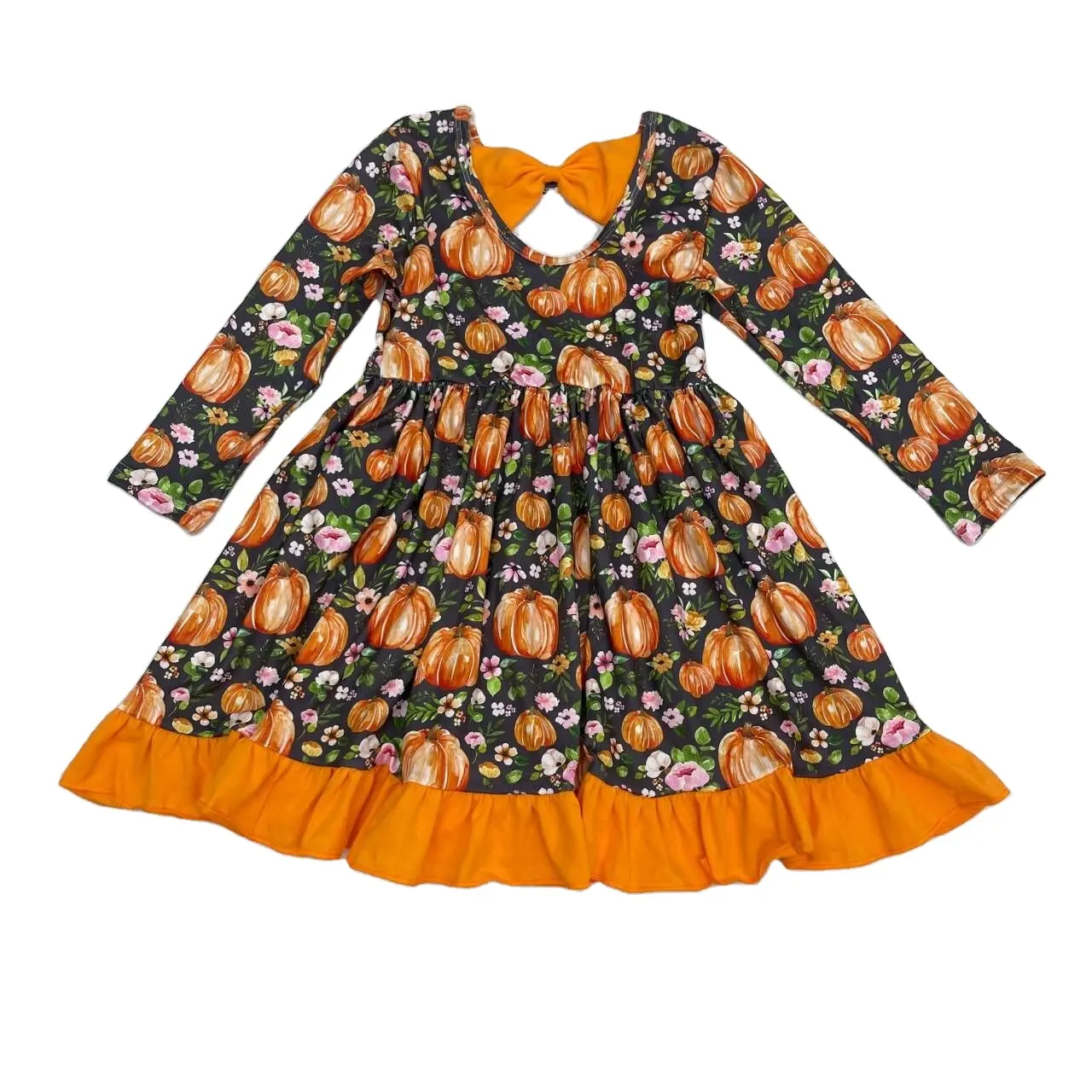 costumes pumpkin designer kids party Christmas flower gown graduation princess confirmation dresses for girls