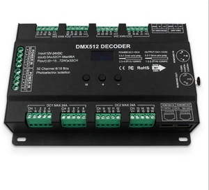 32 канала 96A RGBW DMX 512 светодиодный декодер контроллер для DC5-24V RGBW RGB светодиодный свет 8 бит/16 бит