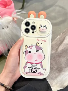 การ์ตูน 3Dหูน่ารักแพนด้าวัวPush-Pullกล้องเลนส์ป้องกันสําหรับiPhone 11 12 13 14 15 Pro Max - Product Image 5