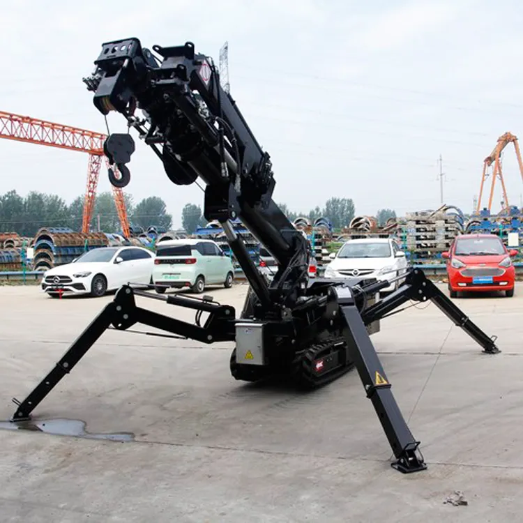 Çin elektrikli hidrolik katlanır Mini örümcek vinçler CE ile 3 Ton 5 Ton fiyat