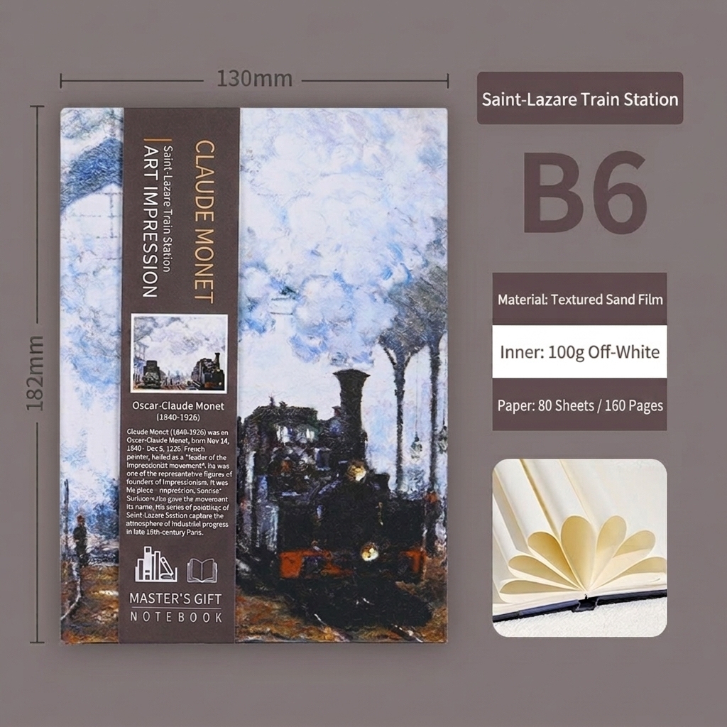 blue Saint-lazare train station-b6-100g-80 sheets
