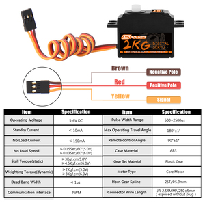 DSPOWER 2KG dijital çekirdek Servo Motor su geçirmez servolar için 1/16 1/14 RC araba Feiyue FY-01 FY-02 FY-03 paletli helikopter uçak - Product Image 6