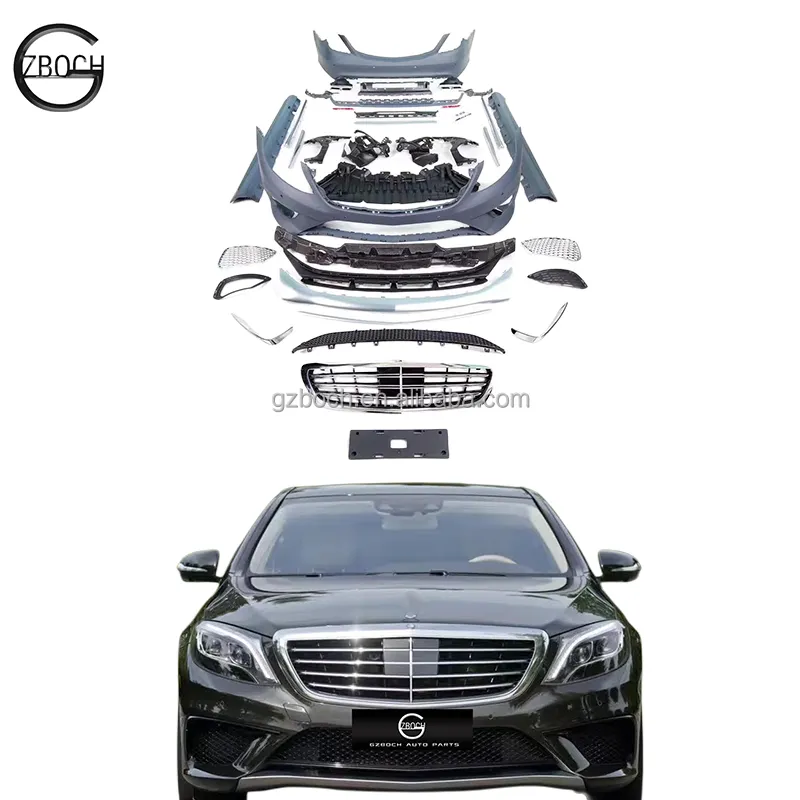 Giá cả thuận lợi Bộ dụng cụ cơ thể cho Mercedes Benz W222 S Class 2013 + nâng cấp lên S63 AMG S65 Amg xe Bumper Rear bumpers diffusers