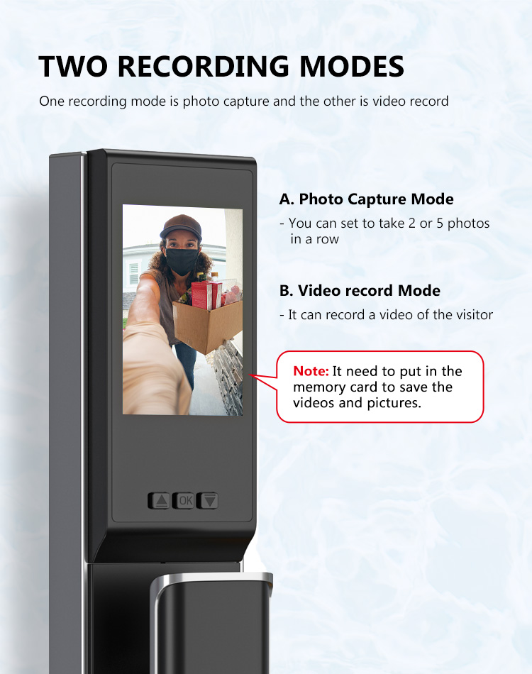 TTLOCK APP Door Viewer Camera Lock Smart Fingerprint Door Lock with Camera Full Automatic Smart Door Lock