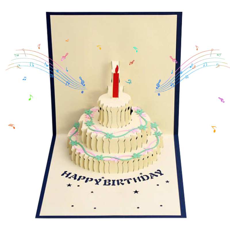 Blue Cake Musical Card