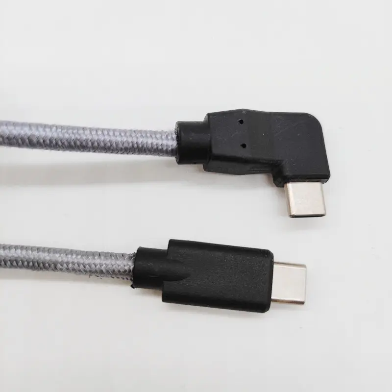 USB C kablosu 90 derece dik açı USB 3.2 Gen tipi C kablosu C tipi cihaz için hızlı şarj
