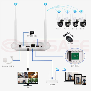 Vesafe חיצוני <span class=keywords><strong>4</strong></span> 8ch Wifi cctv מצלמה כפולה עדשה כפולה 6mp hd עמיד למים ביתית אבטחה nvr ערכה מצלמה