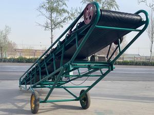 小型便携式移动料斗橡胶带输送机系统机器设备价格用于谷物木柴矿石容器装载 - Product Image 3