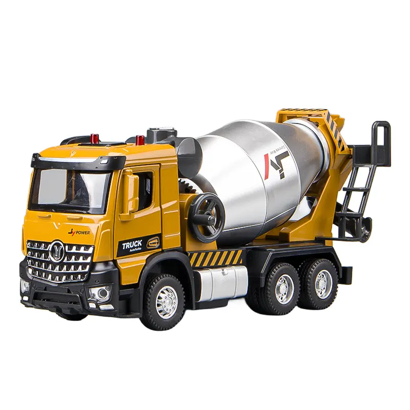 Diecast 1:30 simulazione camion di ingegneria miscelazione camion dei pompieri simulazione agitazione pullback suono e giocattolo modello di camion in lega leggera