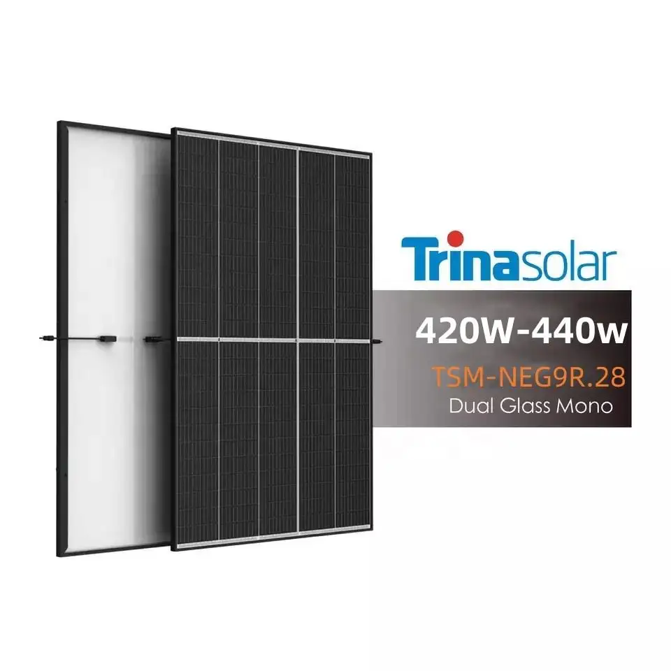 Trina โมดูลใหม่ TSM-NEG9R.28คู่แก้วแผงเซลล์แสงอาทิตย์420วัตต์425วัตต์430วัตต์ Bifacial Monocrystalline พลังงานแสงอาทิตย์โมดูลในสต็อก