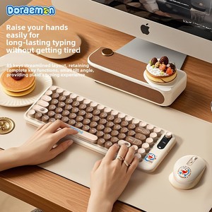 Doraemon J10 Mini Mechanical <strong>Keyboard</strong> <strong>Mouse</strong> Set Wireless Wired USB Cute Silent Design for Universal <strong>Computer</strong> Office Gaming <strong>Use</strong>
