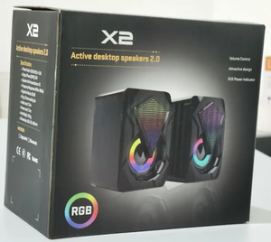 Altavoces X2 con cable Usb para ordenador Audio Multimedia Rgb iluminación colorida juego de escritorio altavoz de Audio - Product Image 6