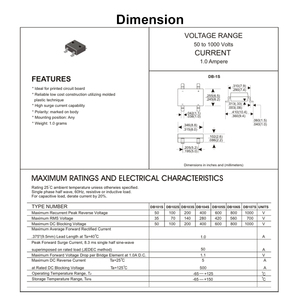 Cao hiện tại Thủy tinh thụ động đúc một pha cầu chỉnh lưu LRC db107s DBs 1A 1.05V 1000V Dip SMD bề mặt gắn kết <span class=keywords><strong>Diode</strong></span> - Product Image 2
