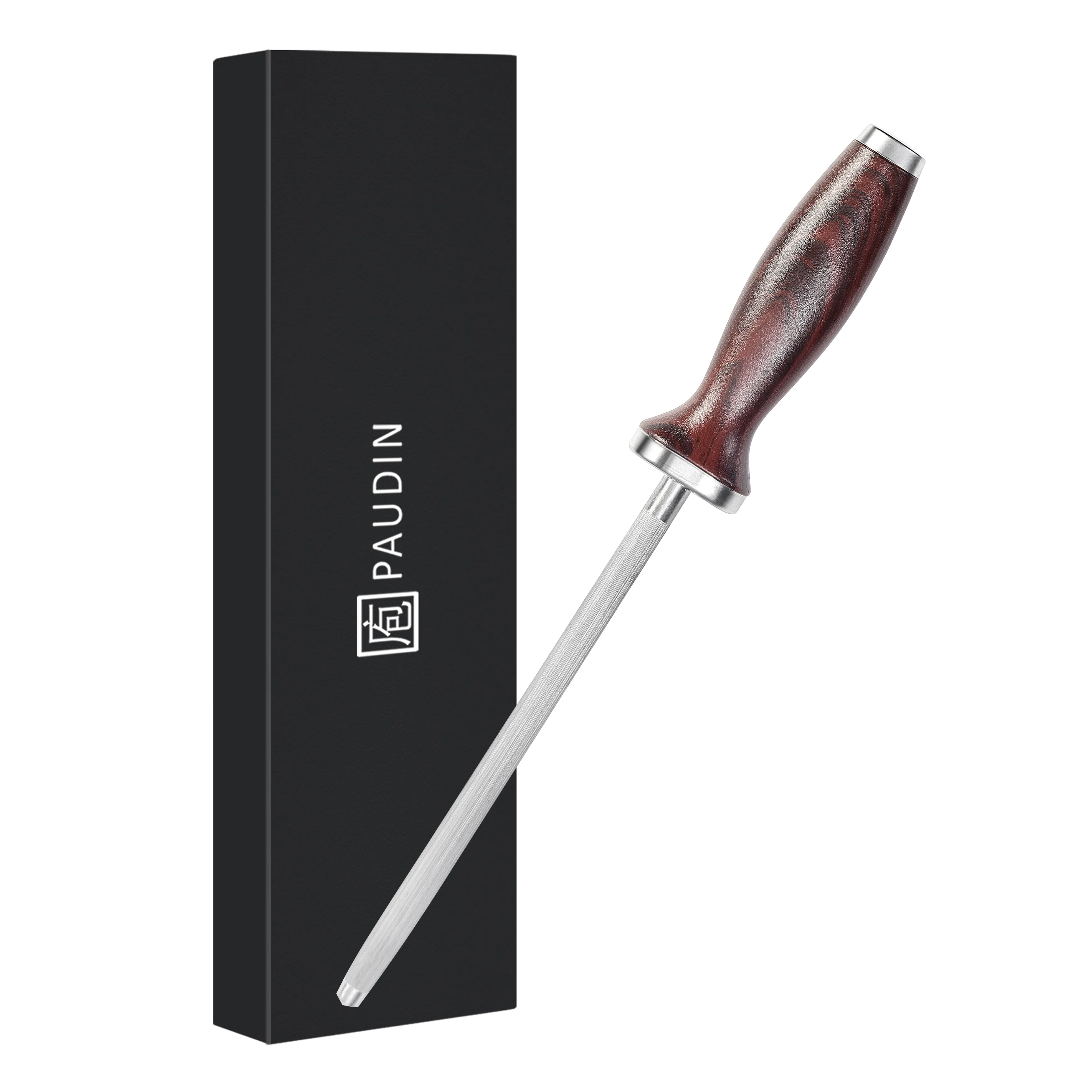 NH1 OEM 8 pollici di alta qualità in acciaio inox affilatrice coltelli da cucina con rivestimento in legno ABS Pakka manico coltello affilatura asta