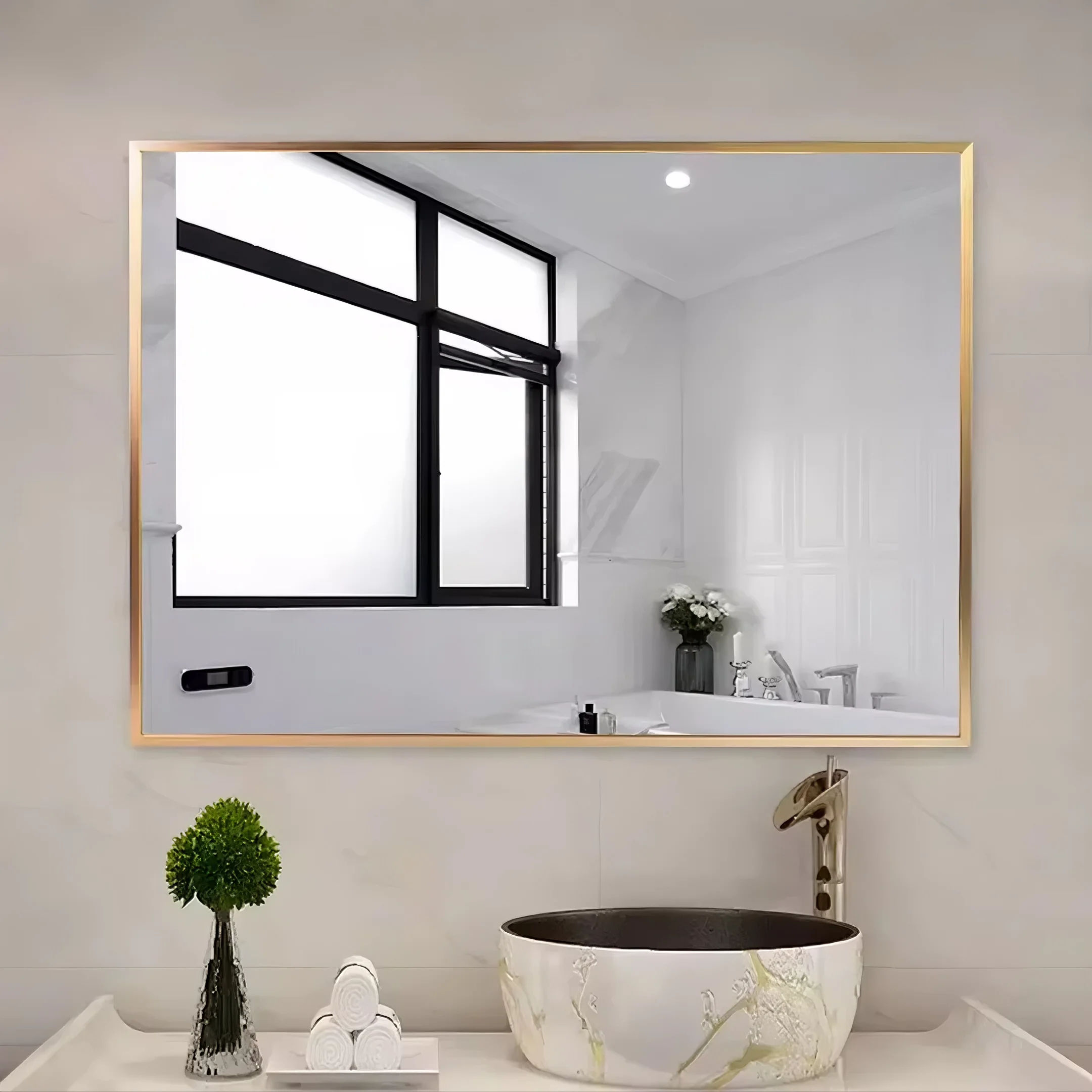 Rectángulo + espejo de baño simple