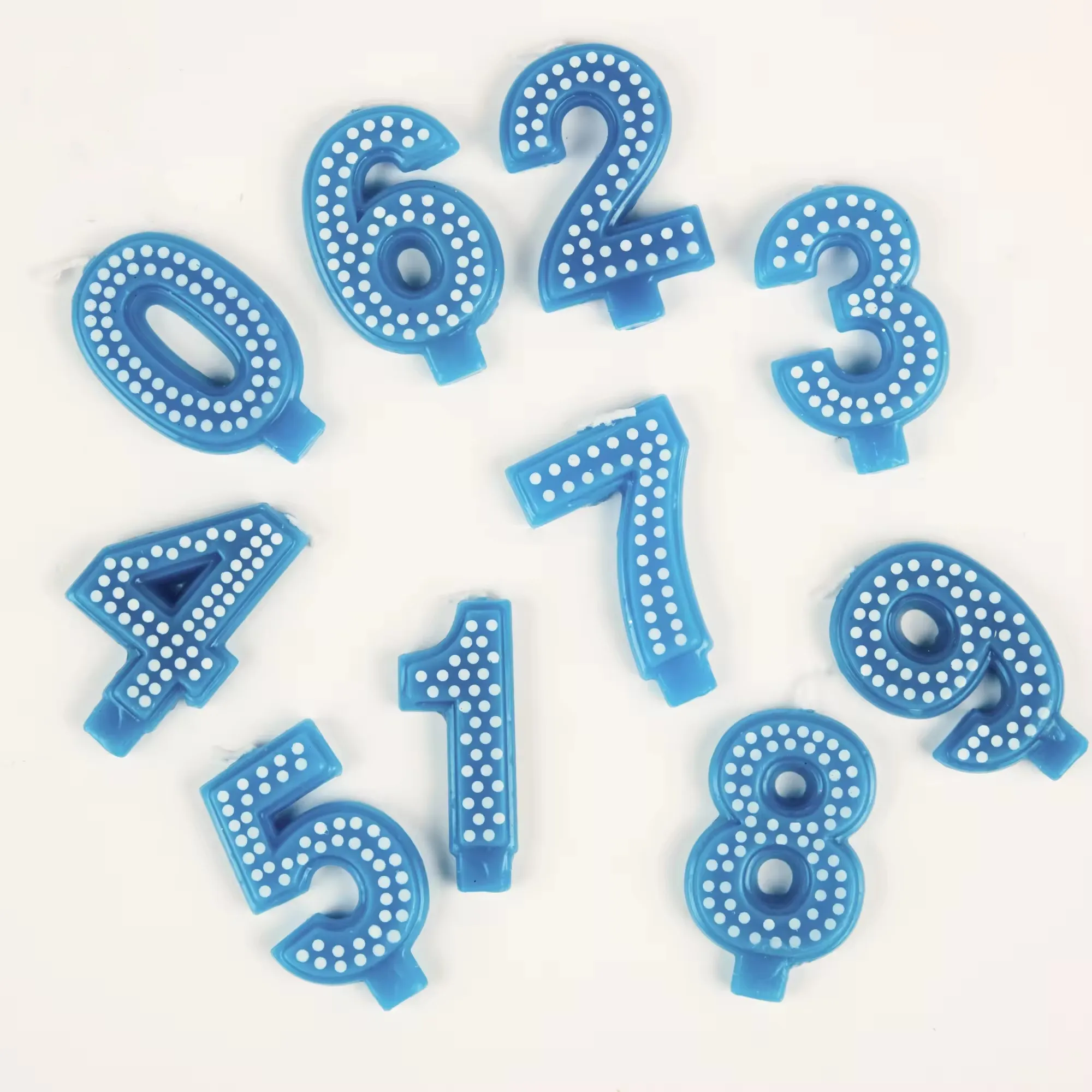 Bougies numériques-Fournitures de fête d'anniversaire colorées à pois pour la décoration de fête de mariage d'anniversaire