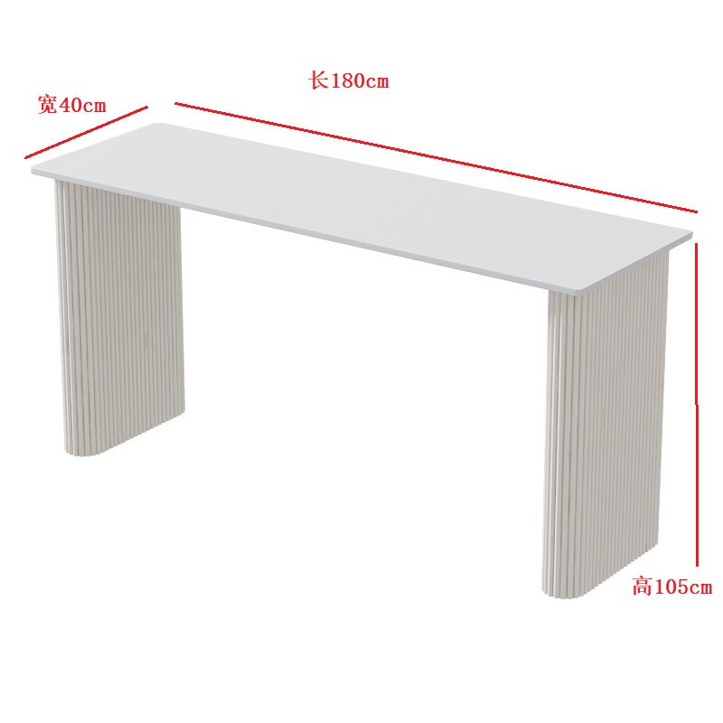 Long 180 blanc pur, support de bureau blanc.