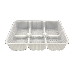 6个隔间一次性吸塑食品级聚丙烯/聚酯/聚苯乙烯塑料托盘面包塑料食品容器