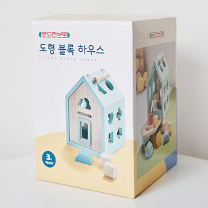 Wooden Children'<strong>s</strong> Educational Geometric Shape <strong>Cognitive</strong> Matching Wisdom House Three-dimensional Building Blocks Intelligence Box - Product Image 5
