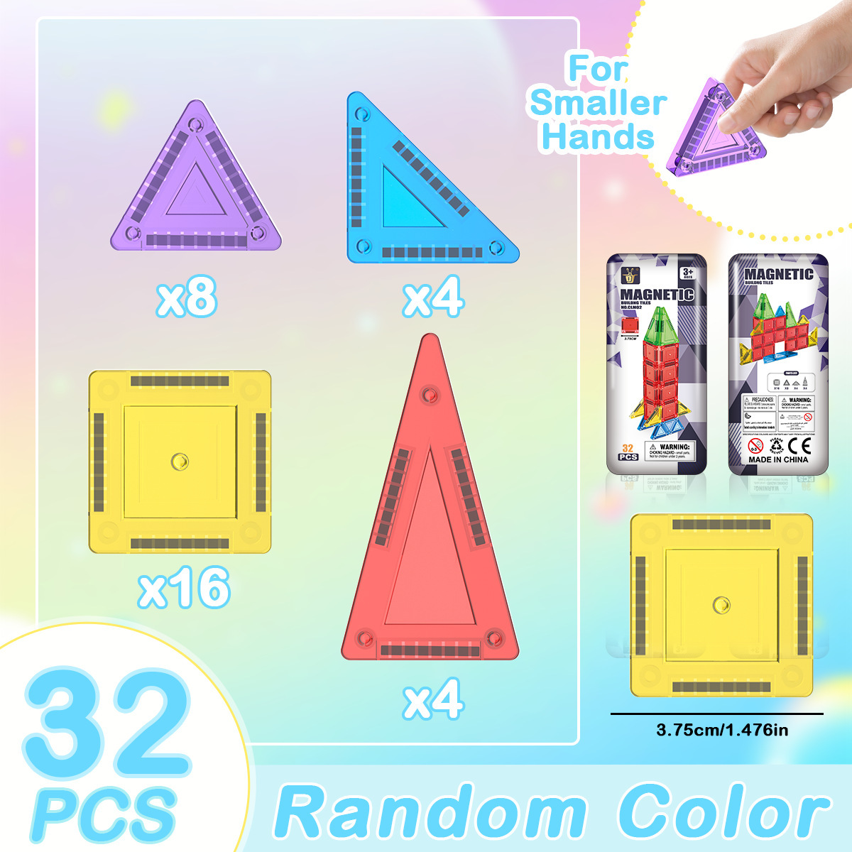 Lámina magnética de 3.75 cm - 32 unidades (caja de hierro)