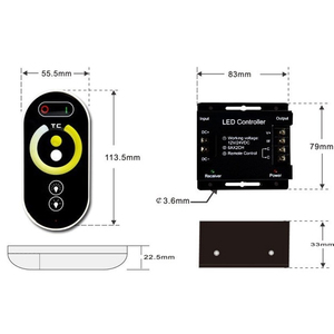 LED controlador remoto CE RoHs 12V-24V de doble Color de Control remoto inalámbrico de RF - Product Image 3