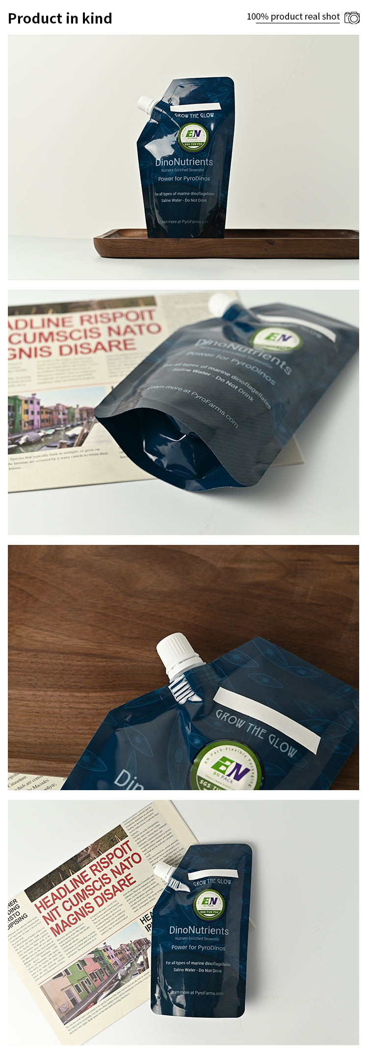 Never Leaking Customized Plastic Stand Up Spout Pouch For Liquid Water Juice Packaging