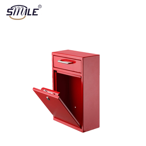 CHNSMILEニュースタイルレッドメタルパーセルボックスホームメールボックスキーロックカスタムポストボックス付き - Product Image 1