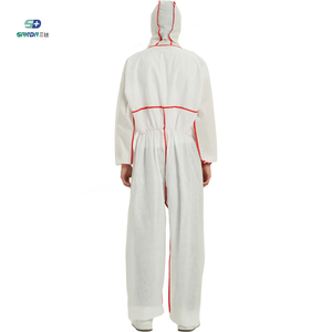 工場卸売65g微孔通気性ホワイト不織布使い捨てカバーオールスーツ安全作業服医療保護