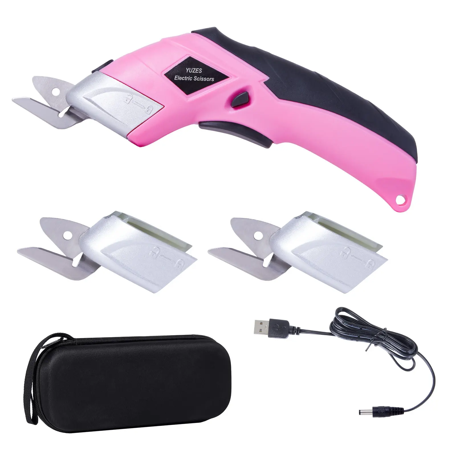 USB Rechargeable 2 Blades Sewing Cutting Fabric and Leather Electric Scissors Cordless Scissors Cutter Shears