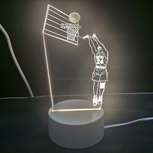 热卖LED台灯儿童篮球夜灯定制运动<span class=keywords><strong>USB</strong></span> LED礼品灯3D幻觉亚克力夜灯
