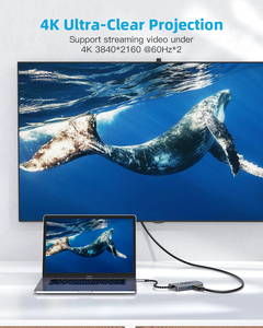 USB C至双HDMI适配器4K60Hz，用于双显示器的C型HDMI适配器，带USB和100W PD充电适配器，用于笔记本电脑 - Product Image 3