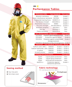 EN14605 izolasyon tıbbi koruyucu tek kullanımlık koruma kedi III PPE tipi 3b 4b sarı iş elbisesi tulumlar - Product Image 6