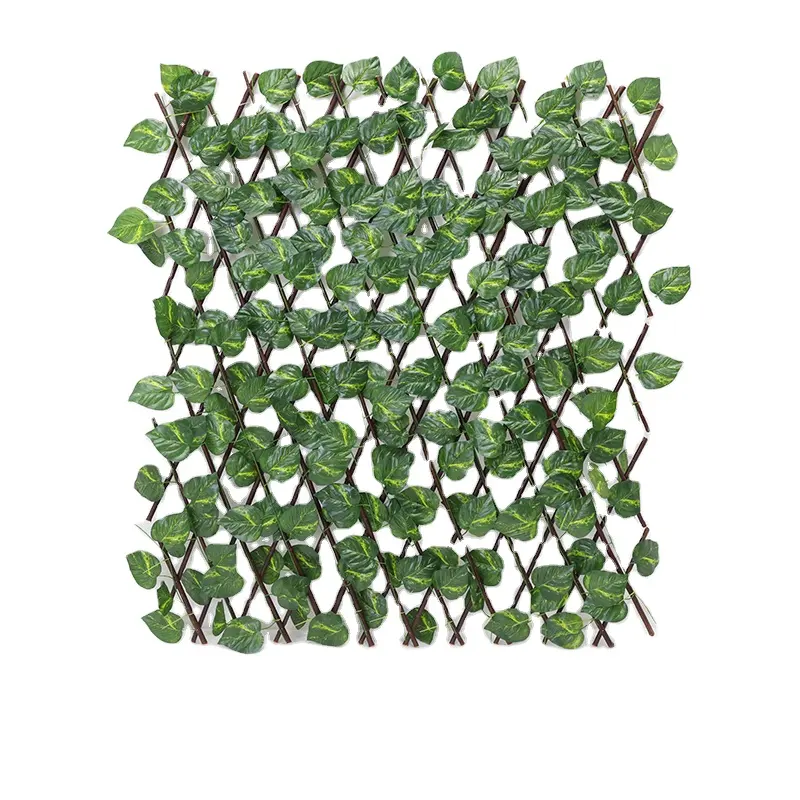 人工葉植物庭の壁装飾的な人工植物高品質のプラスチックの葉フェンスビンス屋外生垣