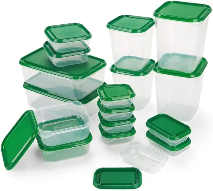 17-piece BPA бесплатно многоразовые можно мыть в посудомоечной машине квадратный пластиковый контейнер для хранения пищевых продуктов для орехов и фруктов консервации
