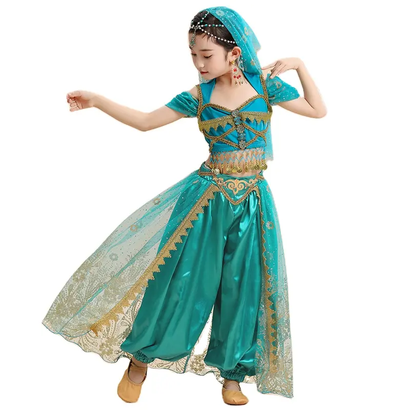 2022 nuovi costumi di danza del ventre bambini arabi Bollywood vestito da ballo indiano all'ingrosso vestito da ragazza costume da ballo di scena