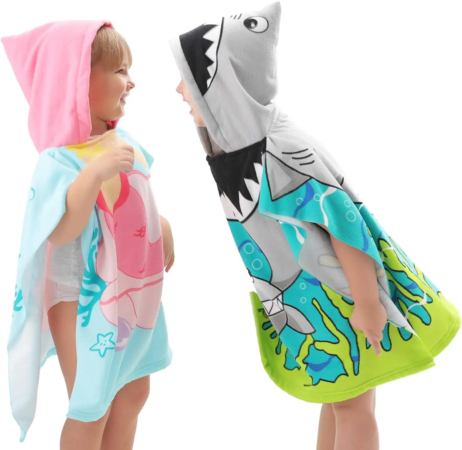 Personalizzato a sublimazione portatile stampa digitale dry dry robe stampa surf poncho con cappuccio per bambini poncho con tasca