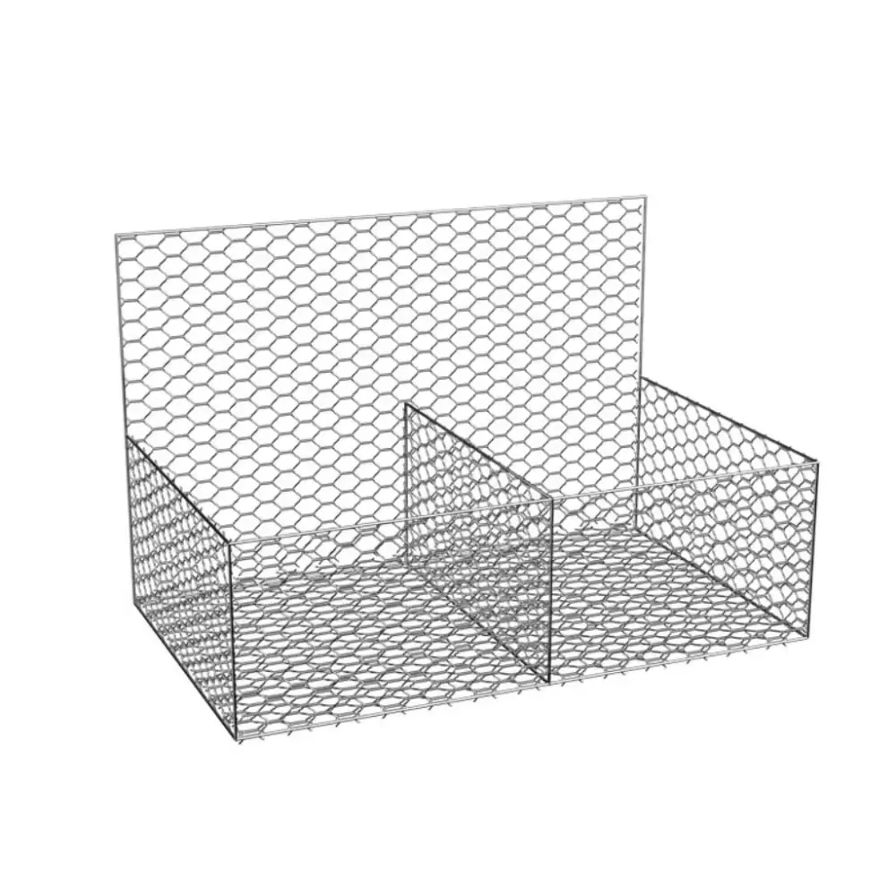 С габионной корзиной, проволочной проволокой, 2,7 мм, заполненной камнем, габионной коробкой, корзины с шестиугольной проволочной сеткой