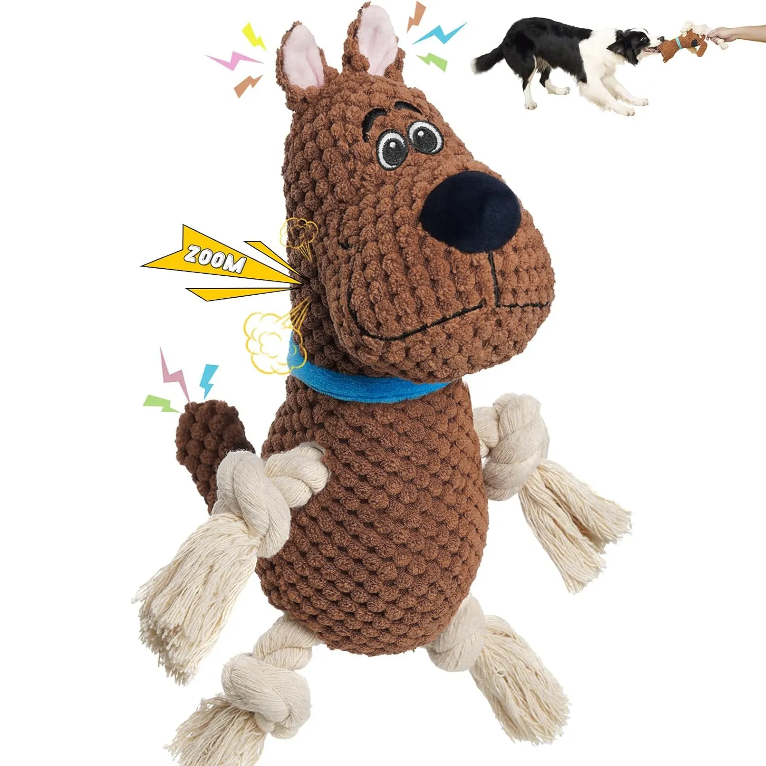 Fabricante por atacado de brinquedos de pelúcia para animais de estimação com corda indestrutível para mastigar brinquedos para cães