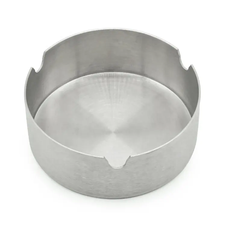 OEM Metal Custom Logo Round Shape Portable Ashtray Stainless Steel Cheap Ash Tray