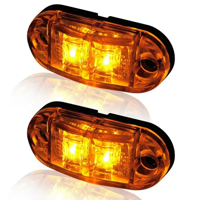 Sıcak satış araba pikap motosiklet ATV uyarı ışığı römork 2LED Amber sarı beyaz 12V 24V kamyon ışık led yan işaretleyici ışık lambaları