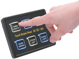 แผงควบคุมแบบสัมผัส DC แบบบาง<span class=keywords><strong>6</strong></span> Gang อุปกรณ์อิเล็กทรอนิกส์สำหรับรถยนต์12V/24V สวิตช์รีเลย์สำหรับรถยนต์เรือเดินทะเลรถบรรทุก - Product Image 2